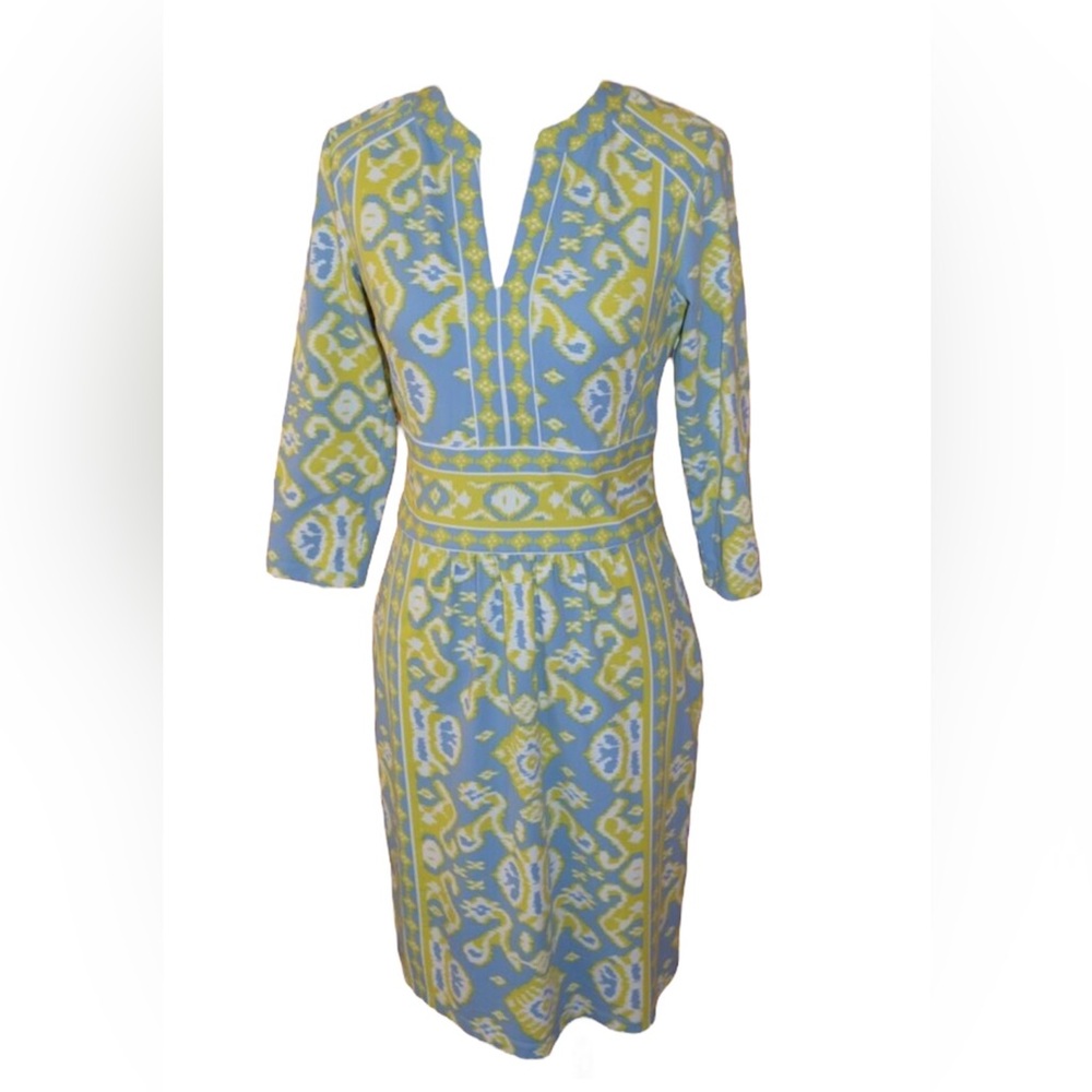 J. McLaughlin Catalina Cloth Green and Blue Tunic Dress- Women’s Size Medium